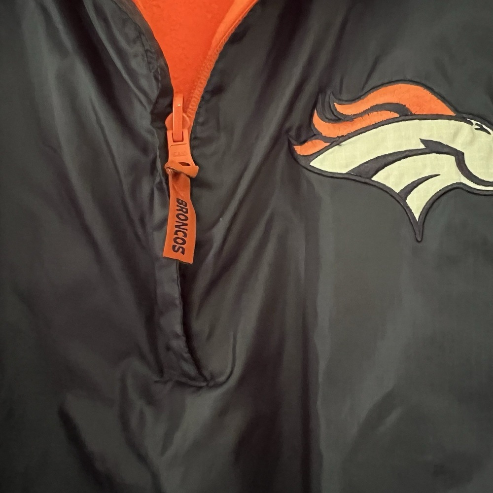 NFL Broncos Men's Reversible Jacket Quarter Zip Pullover ‎ size M - Picture 5 of 9